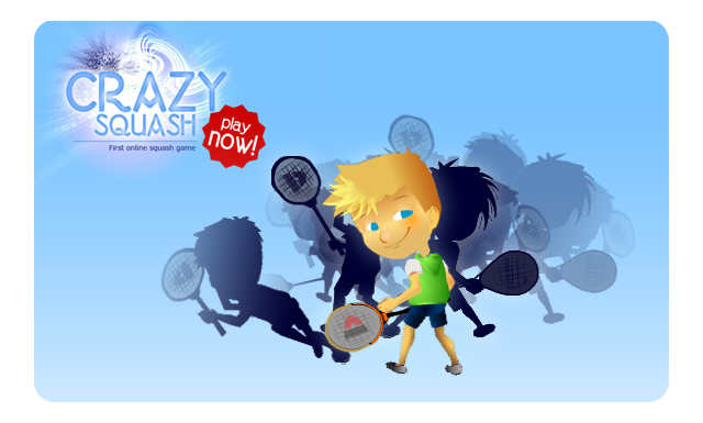 flash game simulation on the web: play online squash game against best